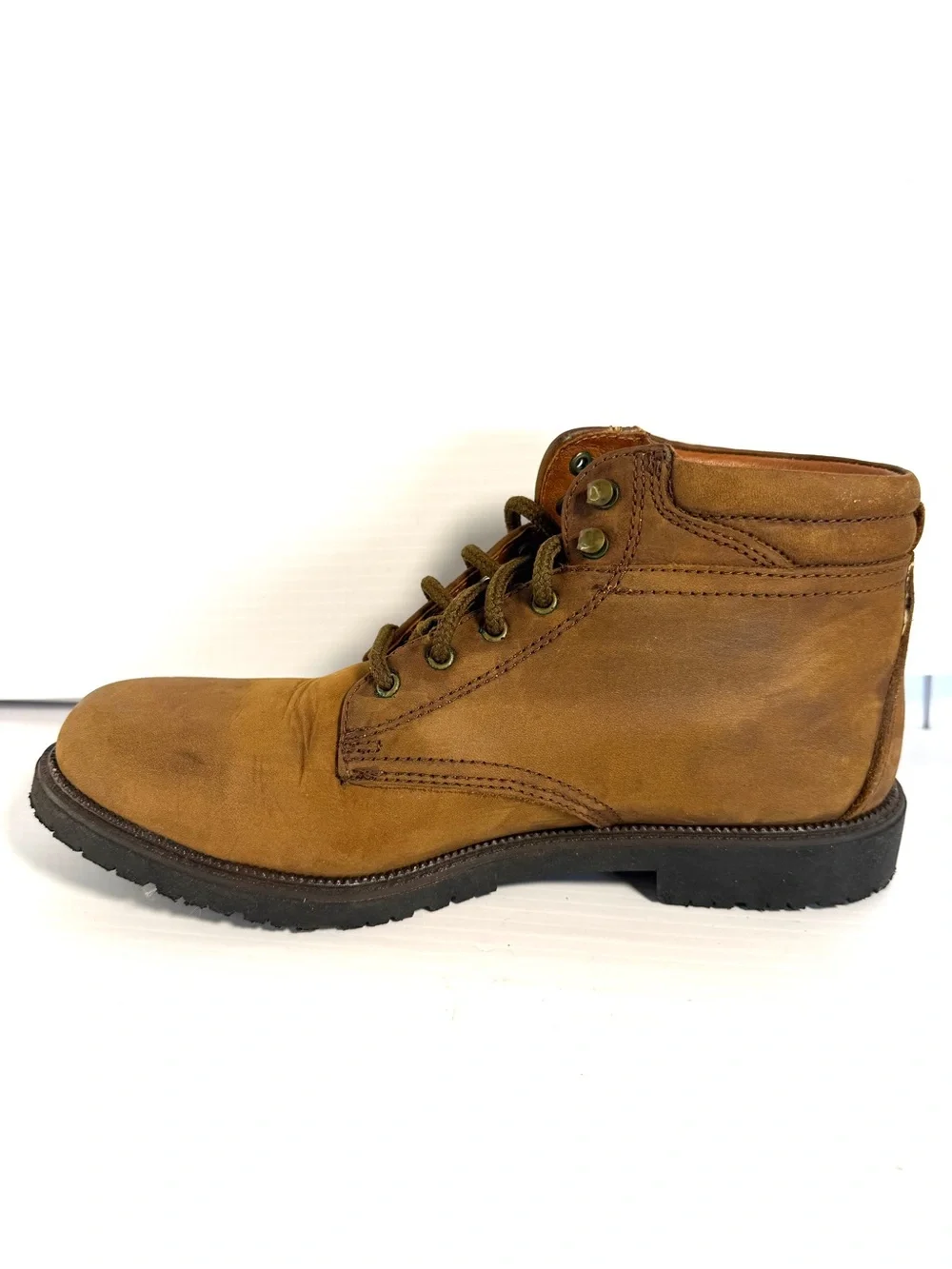 Nunn Bush Tan Leather Lace-Up Work Boots